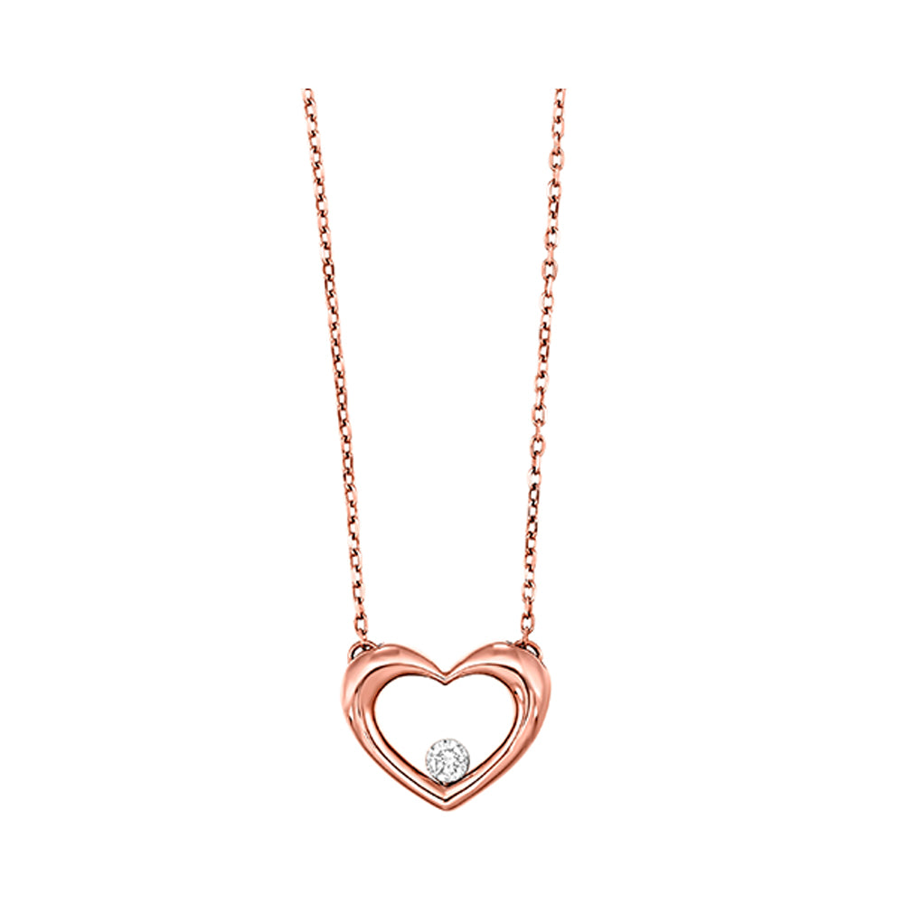 10KT ROSE GOLD DIAMOND (1/20 CTW) PENDANT