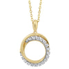 Diamond Double Eternity Circle Pendant Necklace In 14k Yellow Gold (1/10 Ctw)