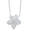 White Gold Flower Diamond Pendants 1/5 CTW