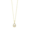 Diamond Teardrop Halo Dangle Pendant Necklace In 14k Yellow Gold (0.08ctw)