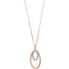 Diamond Double Eternity Oval Anniversary Pendant Necklace In Gold (1/10ctw)