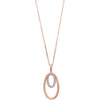 Diamond Double Eternity Oval Anniversary Pendant Necklace In Gold (1/10ctw)