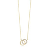 Diamond Double Eternity Circle Pendant Necklace In 14k Yellow Gold (0.08 Ctw)