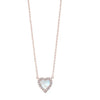 Diamond & Mother of Pearl Heart Halo Pendant Necklace in 14k Yellow Gold (1/10ctw)