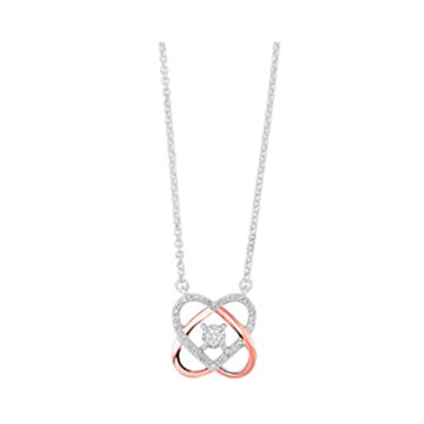 10KT WHITE ROSE GOLD DIAMOND (1/12 CTW) PENDANT