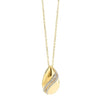Diamond Teardrop Shell Pendant Necklace in Gold (0.08ctw)