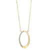 Diamond Half-Eternity Oval Pendant Necklace in Yellow Gold (0.05ctw)