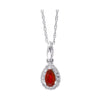 10KT WHITE GOLD DIAMOND (1/20CTW) & RUBY (1/5 CTW) PENDANT