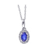 10KT WHITE GOLD DIAMOND (1/10CTW) & SAPPHIRE (1/3 CTW) PENDANT