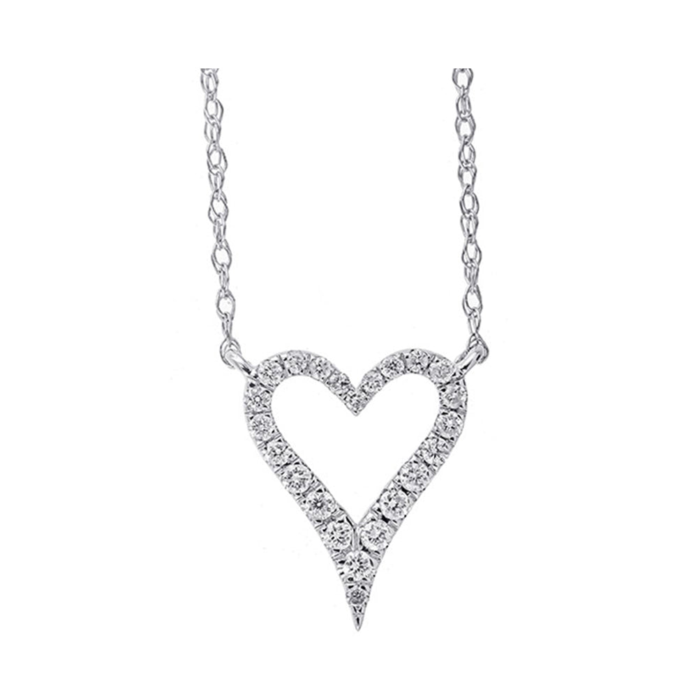 Petite White Gold Diamond Heart Pendant