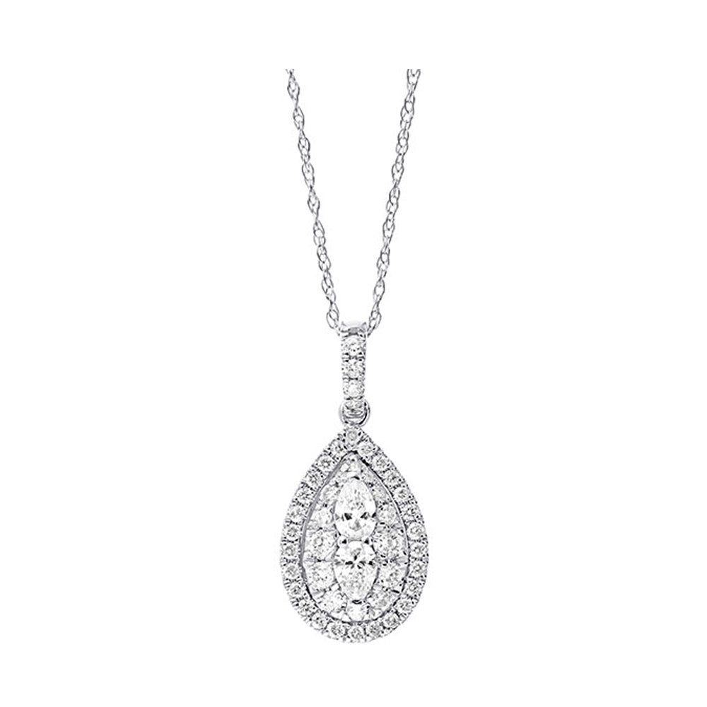 14KT WHITE GOLD DIAMOND (1/2CTW) PENDANT