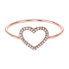 14K Rose Gold Open Heart Diamond Ring
