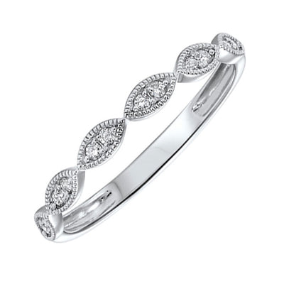 Marquise Shaped Diamond Band- Available in Rose, Yellow and White Gold