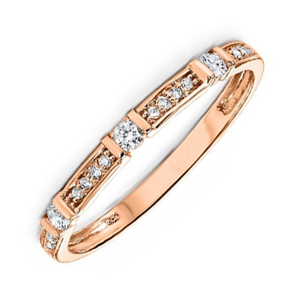 10KT Diamond (1/6CTW) Ring-Available in Rose, Yellow and White Gold