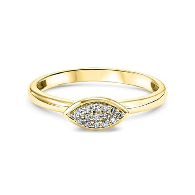 14K Gold Marquise-Shaped Diamond Stackable Ring - 1/10 CTW