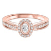 14K Rose Gold Oval Diamond Engagement Ring 1/3 CTW