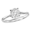 14K Round Cluster Diamond Solitaire Ring