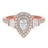 14K Rose Gold Pear Engagement Ring 3/4 CTW