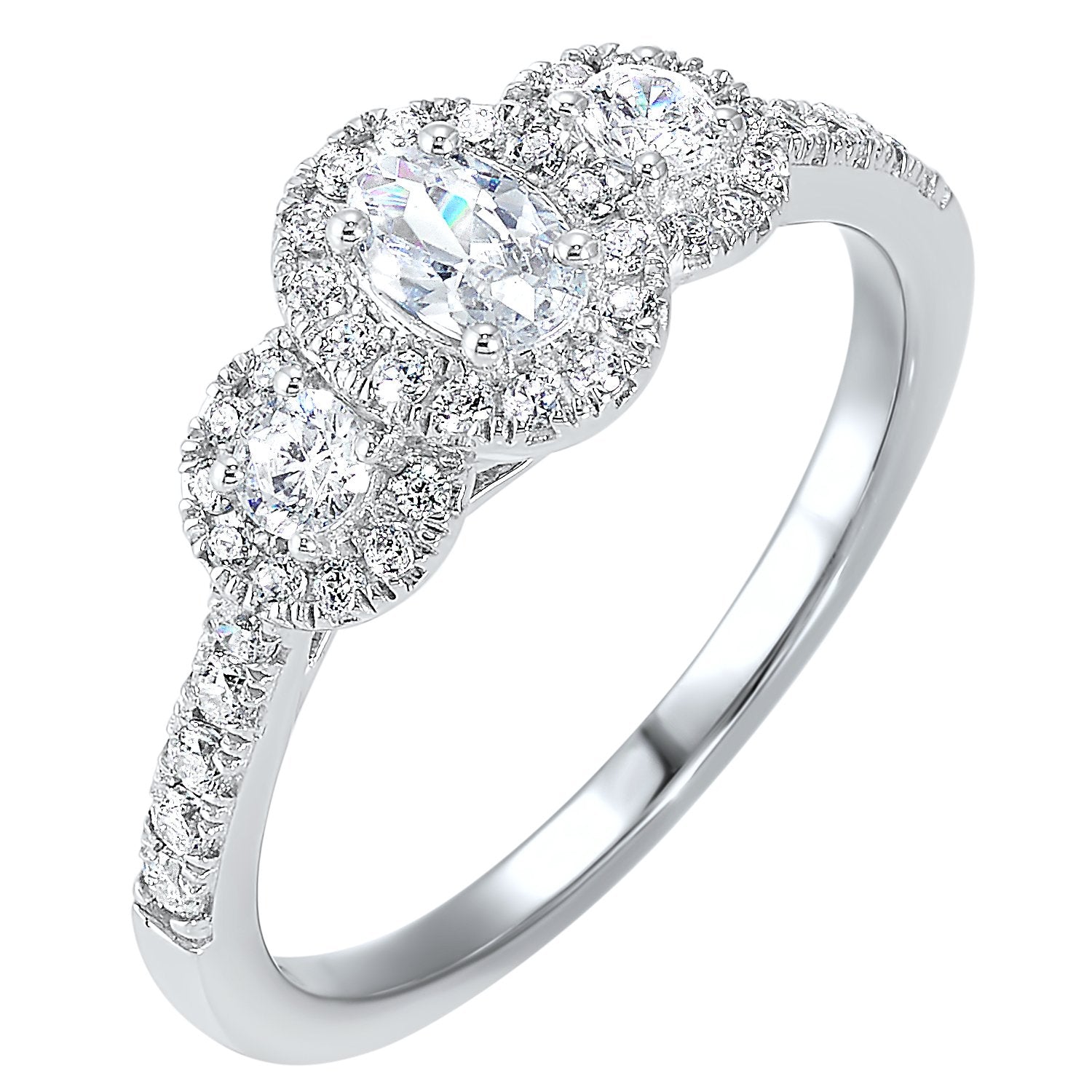 14K Three Stone Diamond Ring 3/4 CTW