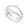 Diamond V-Shaped Bridal Guard Ring in 14k White Gold