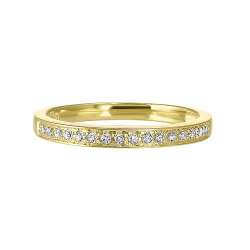 Diamond Channel Stackable Band In 14k Yellow Gold (1/10ctw)