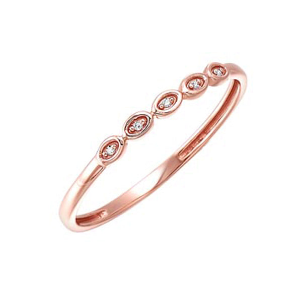 Diamond Mini Stackable Ring In Rose Gold (0.01ctw)