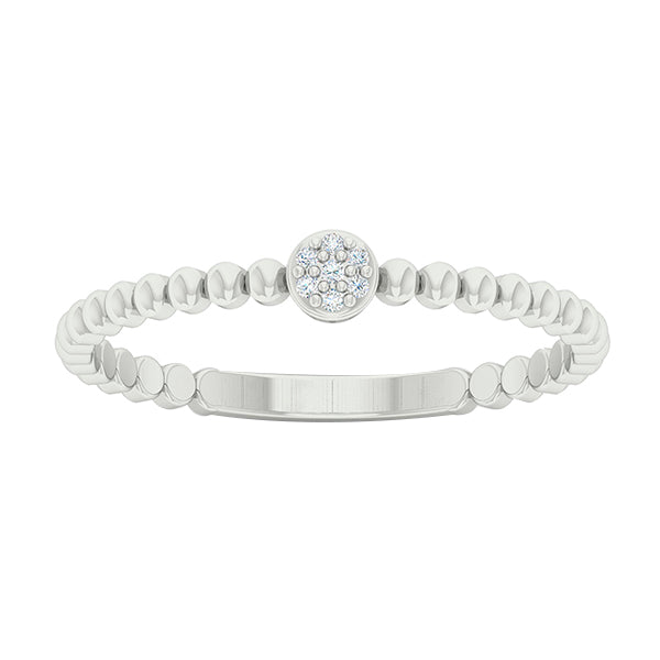Diamond Petite Cluster Beaded Stackable Ring (0.02ctw)