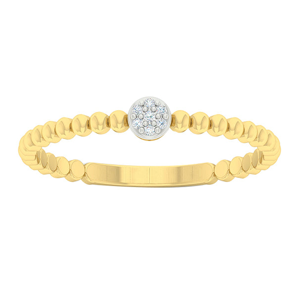 Diamond Petite Cluster Beaded Stackable Ring (0.02ctw)