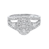 Diamond Vintage Split Bridal Ring Set In 14k White Gold (1ctw)