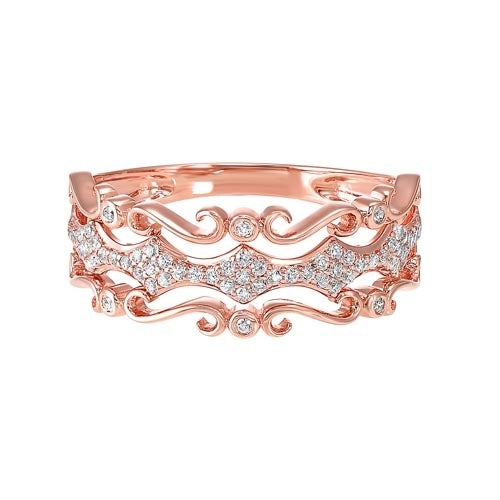 Diamond Luxe Vintage Ribbon Ring in Gold (1/6ctw)