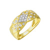 Diamond Quilted Weave Band in 14k Yellow Gold (1/3ctw)