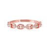 Diamond Cable Chain Rose Gold Stackable Wedding Ring (0.08ctw)