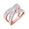 Diamond Double Crossover Ring In 14k Gold (1 Ctw)