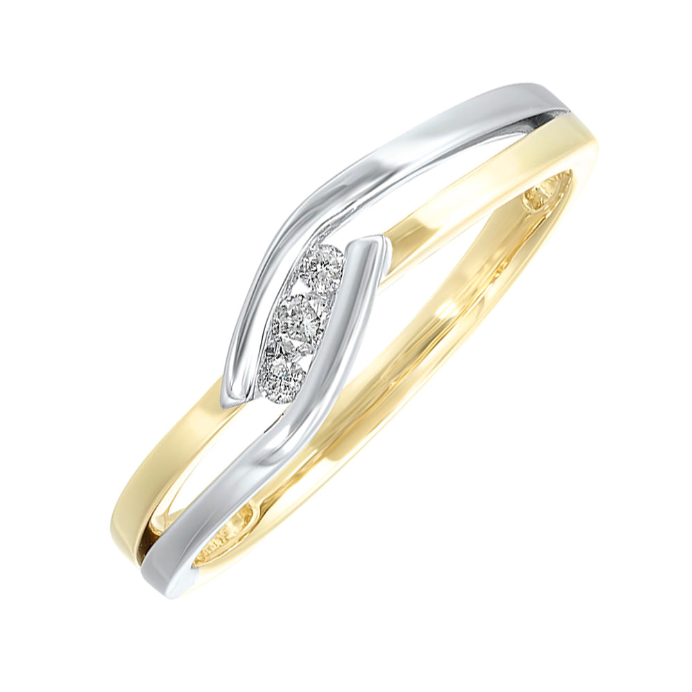 10Kt White Yellow Gold Diamond 1/20Ctw Ring