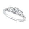 14K Three Stone Diamon Ring 5/8 CTW