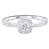 14K Round Diamond Ring with Square Halo -- 1/2 ctw