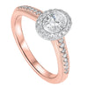 14KT Rose Gold Diamond Oval Bridal Ring 5/8 CT