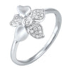 White Gold Flower Diamond Ring 1/7 CTW