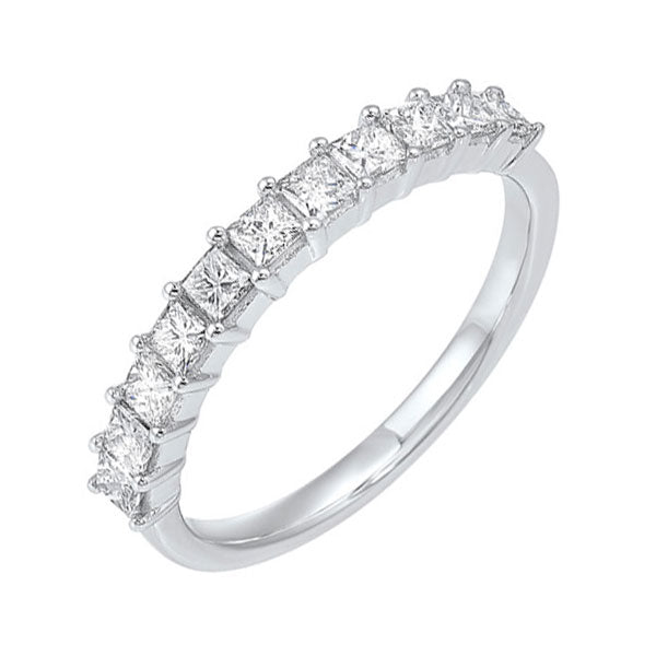 14KT White Gold Princess Cut Diamond Band