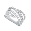 Diamond Bypass Waterfall Band in 14k White Gold (½ ctw)