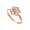 Diamond Blooming Daisy Flower Ring in Gold (1/7ctw)