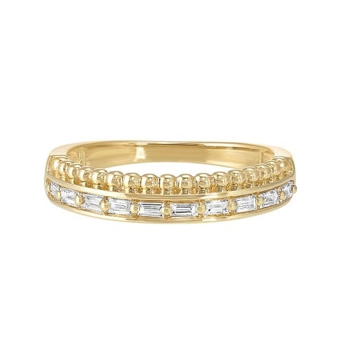 Diamond Double Decker Anniversary Wedding Band in 14k Yellow Gold