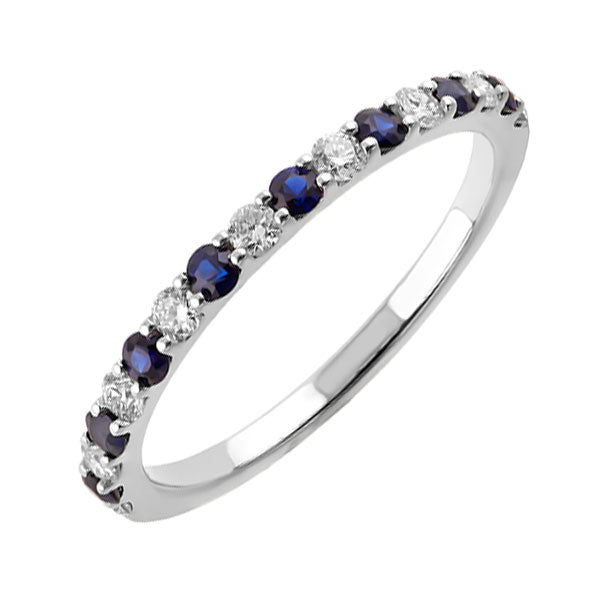 Gemstone White Gold Stackable Ring