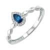 10KT WHITE GOLD DIAMOND (1/20CTW) & SAPPHIRE (1/4 CTW) RING