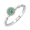 10KT WHITE GOLD DIAMOND (1/12CTW) & EMERALD (1/5 CTW) RING