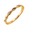 Diamond Petite Twist Band-Available in Rose, Yellow and White Gold