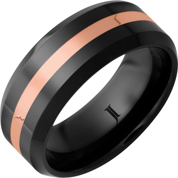 Black Diamond Ceramic™ 14K Rose Gold Inlay Ring - Lambert Jewelers