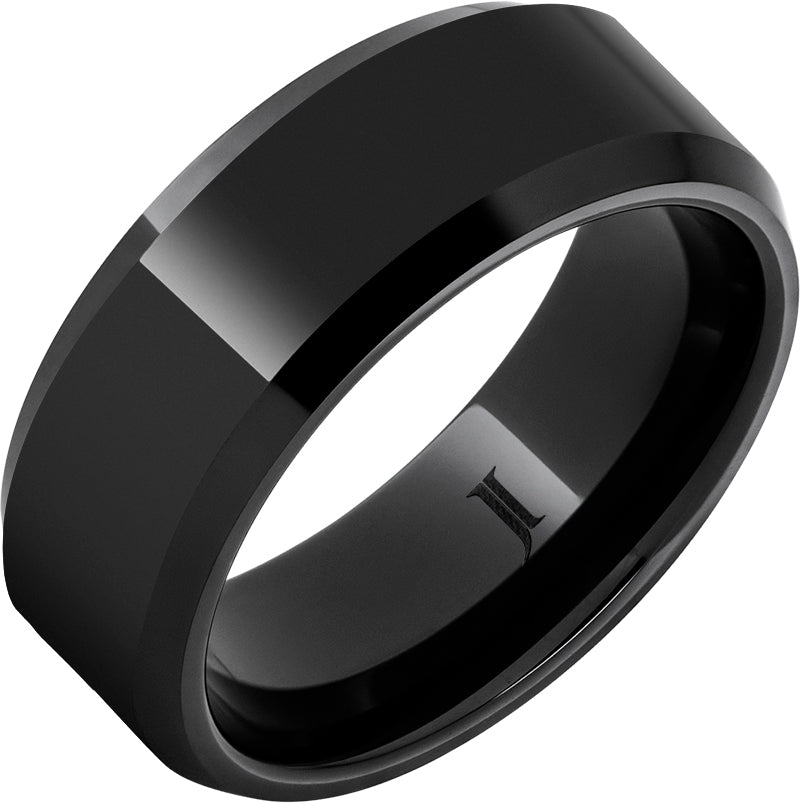 Black Diamond Ceramic™ Ring with Beveled Edges