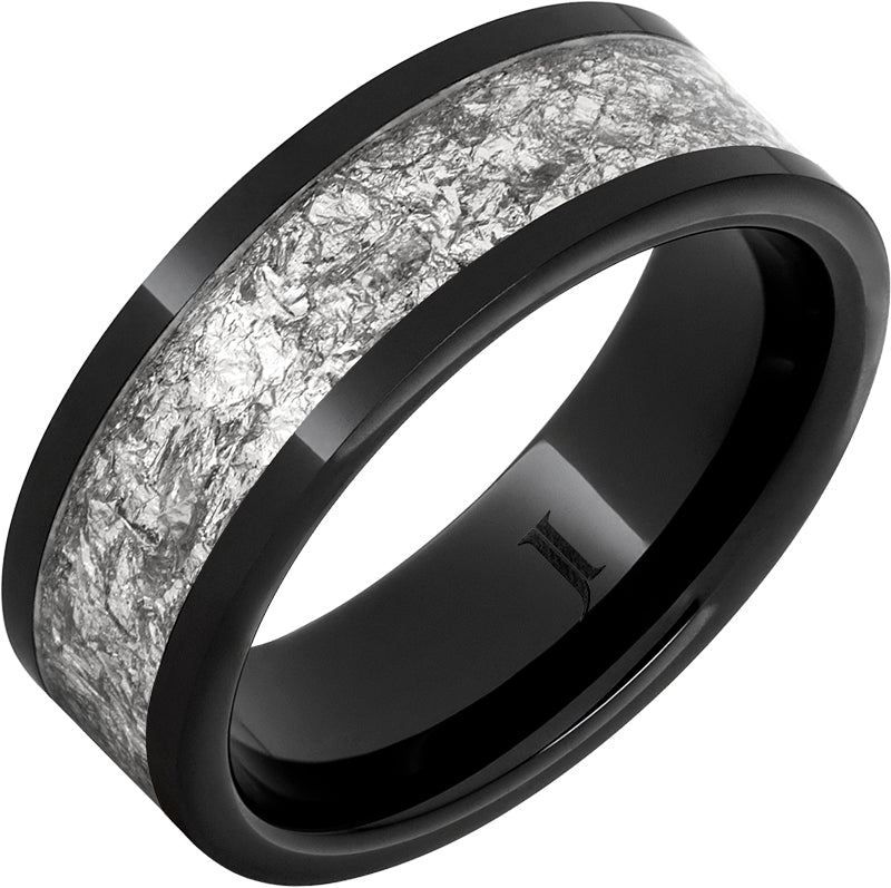 Black Diamond Ceramic™ Ring With Sterling Silver Foil Inlay