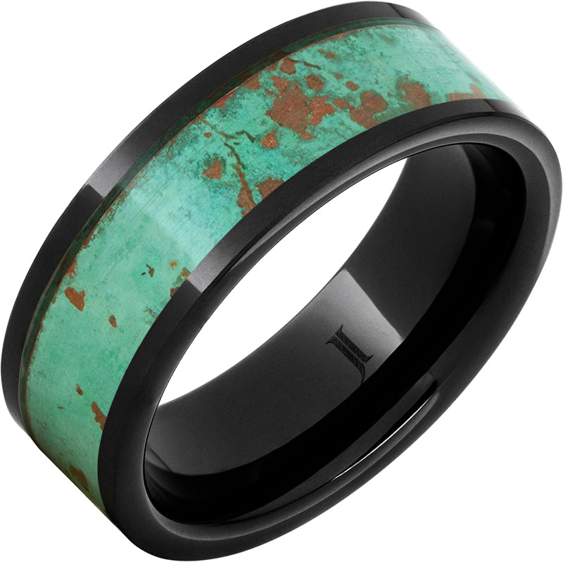 Black Diamond Ceramic™ Royal Copper™ Ring with Rustic Patina Inlay